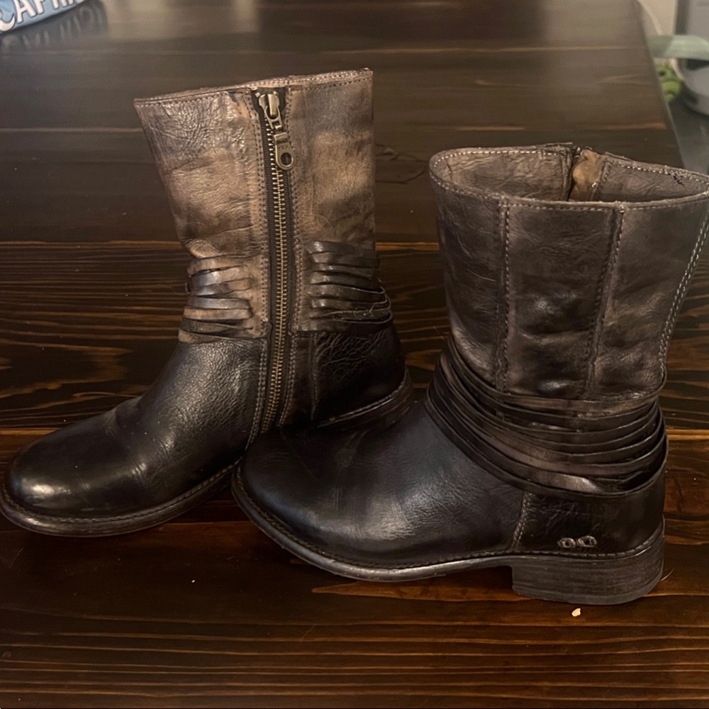 Bed Stu Black and Brown Ankle Boots